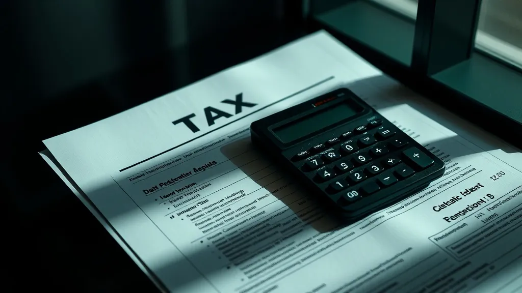 Close-up of professional tax documents, calculator, and high