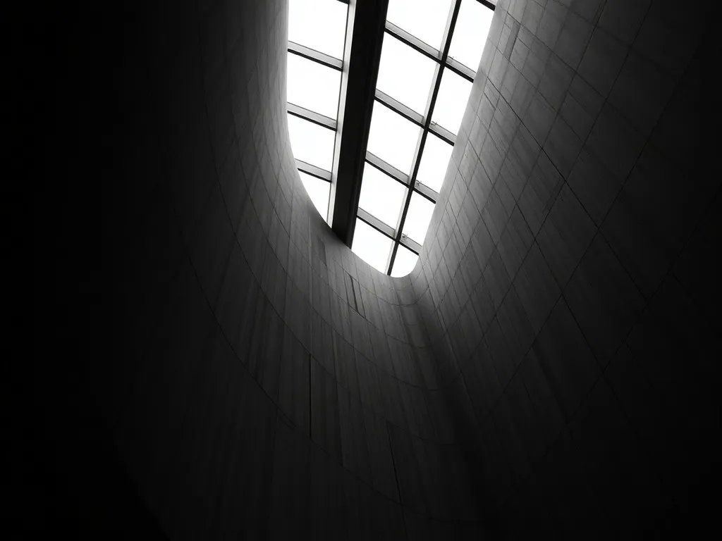 Abstract architectural lines in black and dark grey with hig